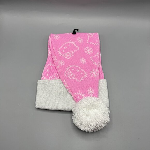 Hello Kitty Pink Face Snowflake Santa Hat NEW - Picture 3 of 3